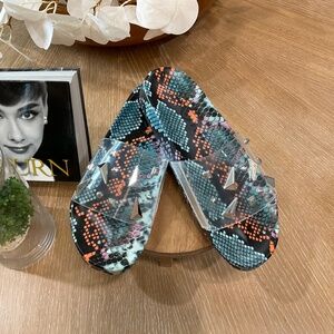 Great Slides - Jimmi Studded Clear Strap Footbed Sandal